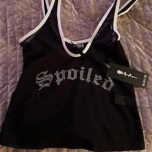Spoiled black mesh crop top